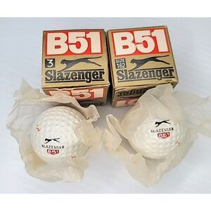 2 - Vintage Slazenger B51 Rare Size 1.62 #3 Golf Balls w Gold Boxes Panther RARE